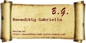 Benedikty Gabriella névjegykártya